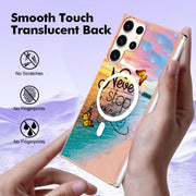 For Samsung Galaxy S23 Ultra 5G Marble Pattern Dual-side IMD Magsafe TPU Phone Case(Dream Butterfly)