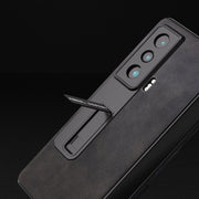 For Honor Magic Vs ABEEL Integrated Two-color Calf Texture PU Phone Case with Holder(Black)