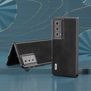 For Honor Magic V2 ABEEL Cowhide Texture PU Phone Case(Black)