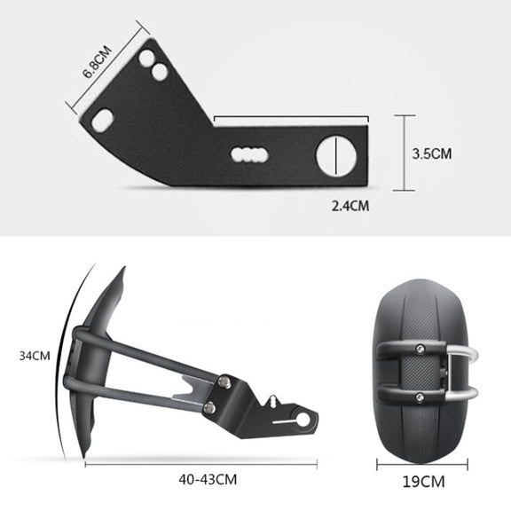 Motorcycle Stainless Steel Modified Rear Wheel Fender Dustproof Splash Flaps Mudguards Fender Guard, Style:D Style Foot