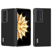 For Honor Magic V2 ABEEL Genuine Leather Wave Black Edge Phone Case(Black)