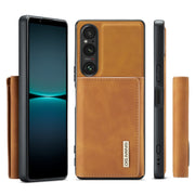 For Sony Xperia 1 V DG.MING M1 Series 3-Fold Multi Card Wallet + Magnetic Phone Case(Brown)