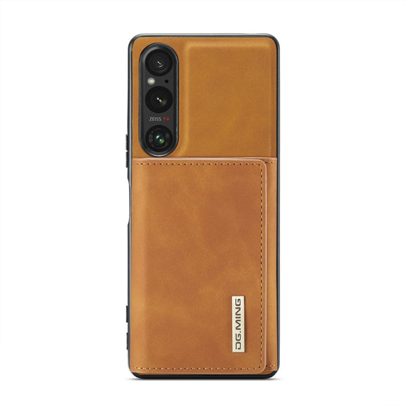 For Sony Xperia 1 V DG.MING M1 Series 3-Fold Multi Card Wallet + Magnetic Phone Case(Brown)