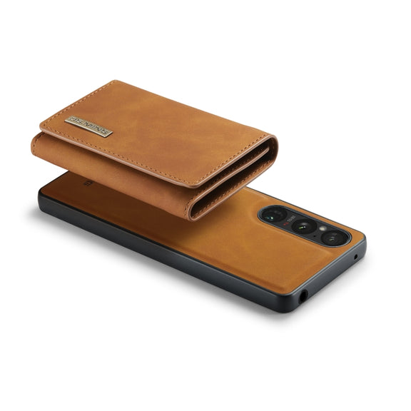 For Sony Xperia 1 V DG.MING M1 Series 3-Fold Multi Card Wallet + Magnetic Phone Case(Brown)