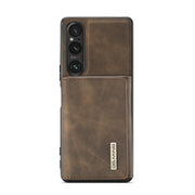 For Sony Xperia 1 V DG.MING M1 Series 3-Fold Multi Card Wallet + Magnetic Phone Case(Coffee)