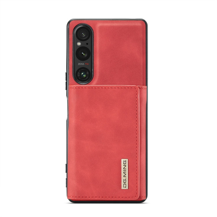 For Sony Xperia 1 V DG.MING M1 Series 3-Fold Multi Card Wallet + Magnetic Phone Case(Red)