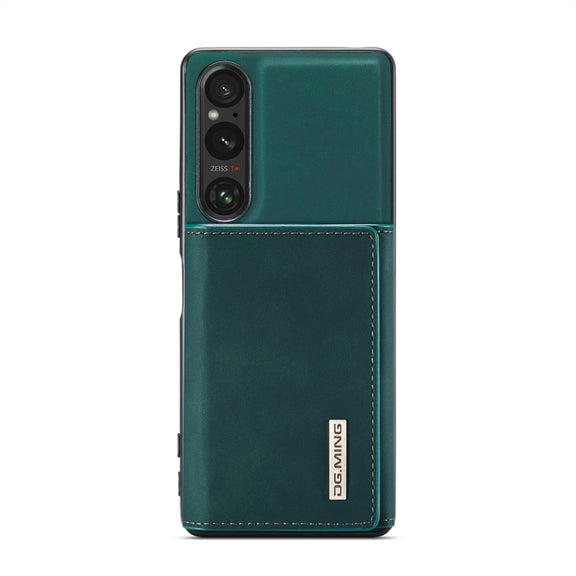 For Sony Xperia 1 V DG.MING M1 Series 3-Fold Multi Card Wallet + Magnetic Phone Case(Green)