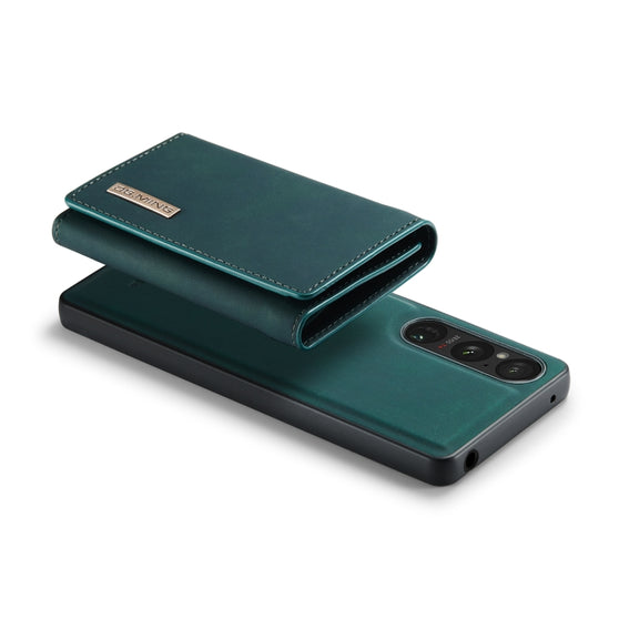 For Sony Xperia 1 V DG.MING M1 Series 3-Fold Multi Card Wallet + Magnetic Phone Case(Green)