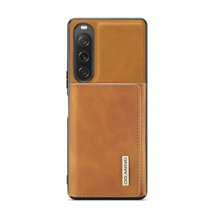 For Sony Xperia 10 V DG.MING M1 Series 3-Fold Multi Card Wallet + Magnetic Phone Case(Brown)