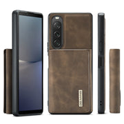 For Sony Xperia 10 V DG.MING M1 Series 3-Fold Multi Card Wallet + Magnetic Phone Case(Coffee)