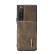 For Sony Xperia 10 V DG.MING M1 Series 3-Fold Multi Card Wallet + Magnetic Phone Case(Coffee)