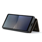 For Sony Xperia 10 V DG.MING M1 Series 3-Fold Multi Card Wallet + Magnetic Phone Case(Coffee)