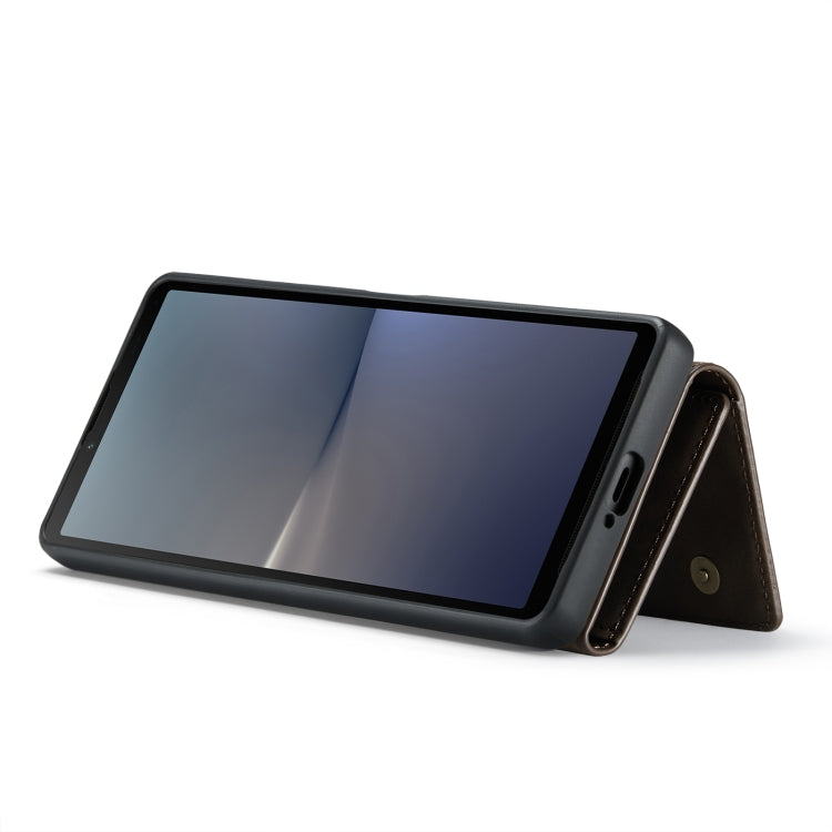 For Sony Xperia 10 V DG.MING M1 Series 3-Fold Multi Card Wallet + Magnetic Phone Case(Coffee)