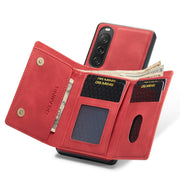For Sony Xperia 10 V DG.MING M1 Series 3-Fold Multi Card Wallet + Magnetic Phone Case(Red)