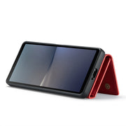 For Sony Xperia 10 V DG.MING M1 Series 3-Fold Multi Card Wallet + Magnetic Phone Case(Red)