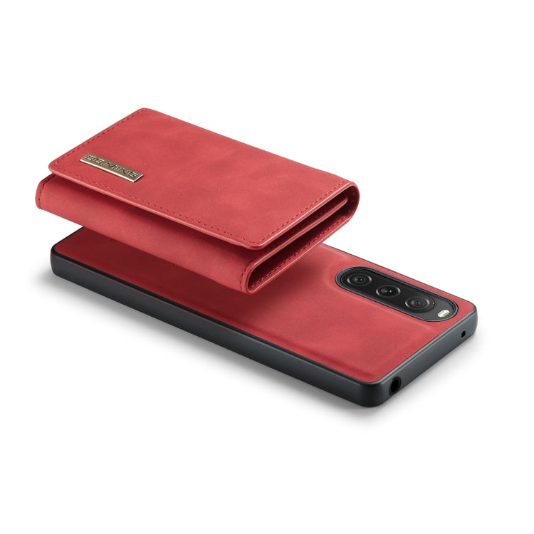 For Sony Xperia 10 V DG.MING M1 Series 3-Fold Multi Card Wallet + Magnetic Phone Case(Red)