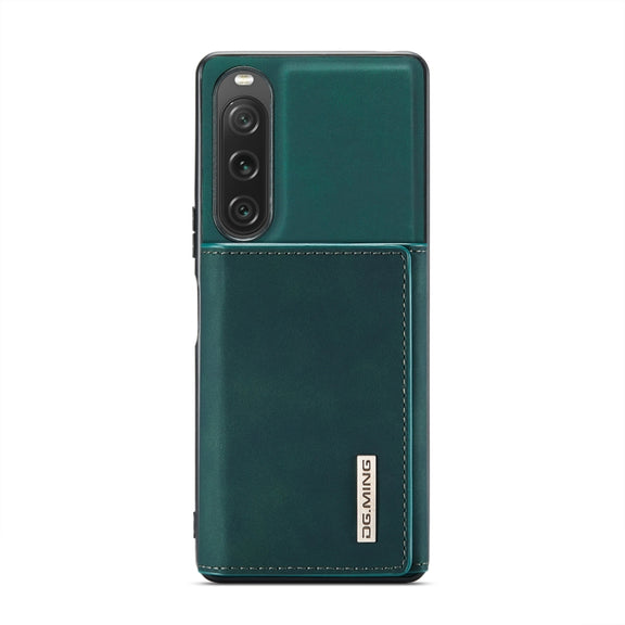 For Sony Xperia 10 V DG.MING M1 Series 3-Fold Multi Card Wallet + Magnetic Phone Case(Green)