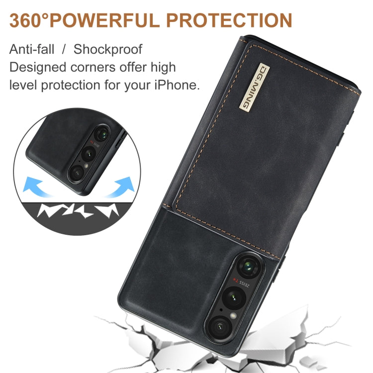 For Sony Xperia 1 VI DG.MING M1 Series 3-Fold Multi Card Wallet + Magnetic Phone Case(Black)