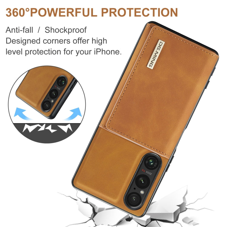 For Sony Xperia 1 VI DG.MING M1 Series 3-Fold Multi Card Wallet + Magnetic Phone Case(Brown)