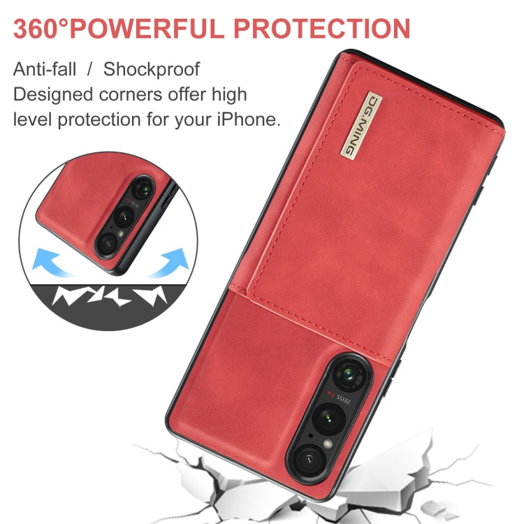 For Sony Xperia 1 VI DG.MING M1 Series 3-Fold Multi Card Wallet + Magnetic Phone Case(Red)