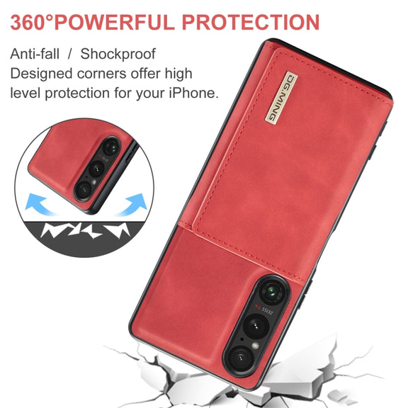 For Sony Xperia 1 VI DG.MING M1 Series 3-Fold Multi Card Wallet + Magnetic Phone Case(Red)