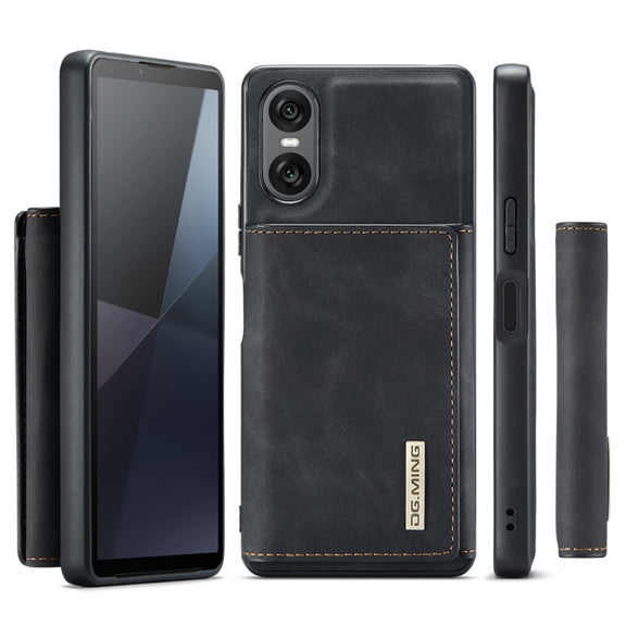 For Sony Xperia 10 VI DG.MING M1 Series 3-Fold Multi Card Wallet + Magnetic Phone Case(Black)