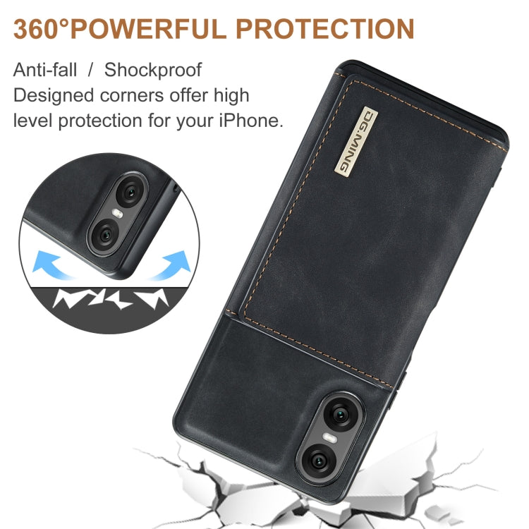For Sony Xperia 10 VI DG.MING M1 Series 3-Fold Multi Card Wallet + Magnetic Phone Case(Black)