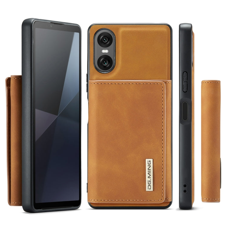 For Sony Xperia 10 VI DG.MING M1 Series 3-Fold Multi Card Wallet + Magnetic Phone Case(Brown)