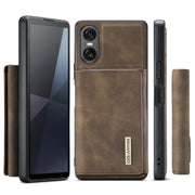 For Sony Xperia 10 VI DG.MING M1 Series 3-Fold Multi Card Wallet + Magnetic Phone Case(Coffee)