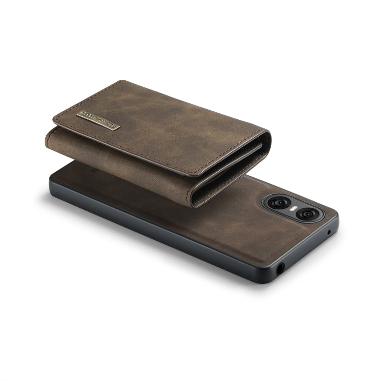 For Sony Xperia 10 VI DG.MING M1 Series 3-Fold Multi Card Wallet + Magnetic Phone Case(Coffee)