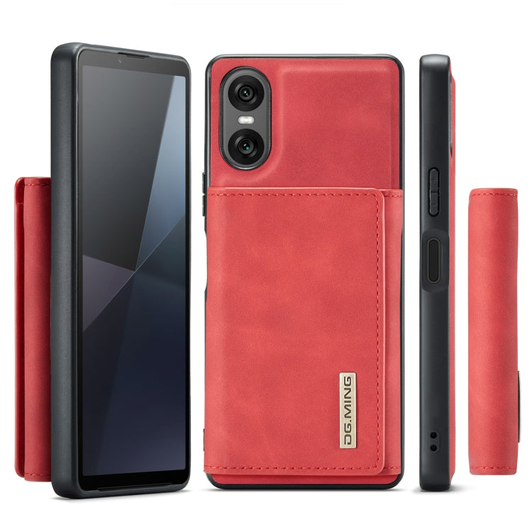 For Sony Xperia 10 VI DG.MING M1 Series 3-Fold Multi Card Wallet + Magnetic Phone Case(Red)