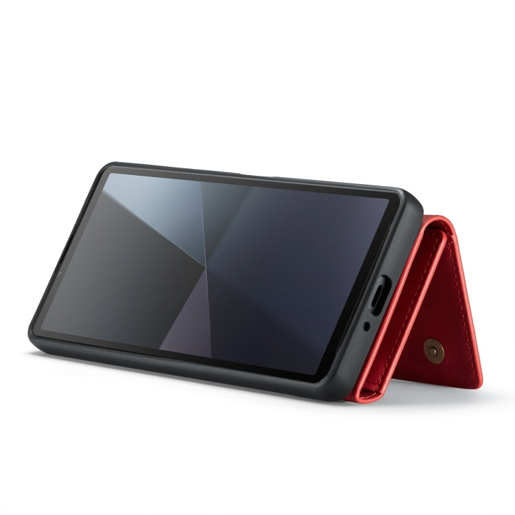 For Sony Xperia 10 VI DG.MING M1 Series 3-Fold Multi Card Wallet + Magnetic Phone Case(Red)