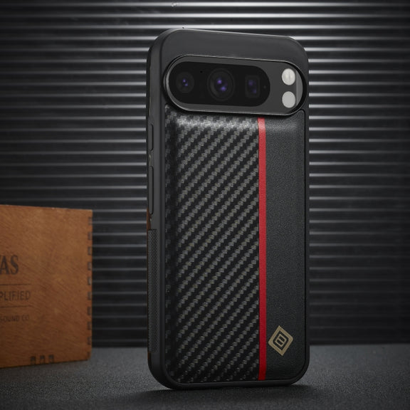 For Google Pixel 9 / 9 Pro LC.IMEEKE 3 in 1 Carbon Fiber Texture Shockproof Phone Case(Black)