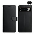 For Google Pixel 8 Pro HT02 Genuine Leather Fingerprint-proof Flip Phone Case(Black) - Google Cases by PMC TechLife | Online Shopping South Africa | PMC TechLife | Buy Now Pay Later Mobicred