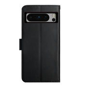 For Google Pixel 8 Pro HT02 Genuine Leather Fingerprint-proof Flip Phone Case(Black)