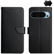 For Google Pixel 9 Pro HT02 Genuine Leather Fingerprint-proof Flip Phone Case(Black) - Google Cases by PMC TechLife | Online Shopping South Africa | PMC TechLife | Buy Now Pay Later Mobicred