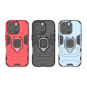 For iPhone 16 Pro Shockproof PC + TPU Holder Phone Case(Red)