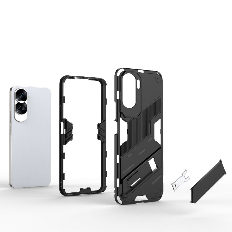 For Honor 90 Lite 5G Global Punk Armor 2 in 1 PC + TPU Phone Case with Holder(Green)