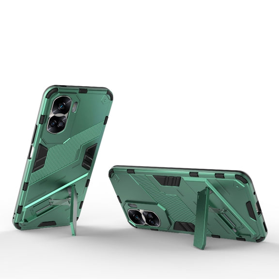 For Honor 90 Lite 5G Global Punk Armor 2 in 1 PC + TPU Phone Case with Holder(Green)