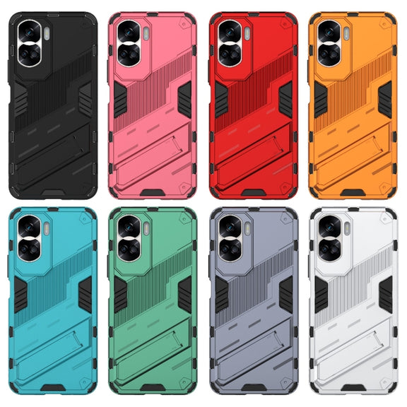 For Honor 90 Lite 5G Global Punk Armor 2 in 1 PC + TPU Phone Case with Holder(Green)