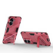 For Honor 90 Lite 5G Global Punk Armor 2 in 1 PC + TPU Phone Case with Holder(Light Red)