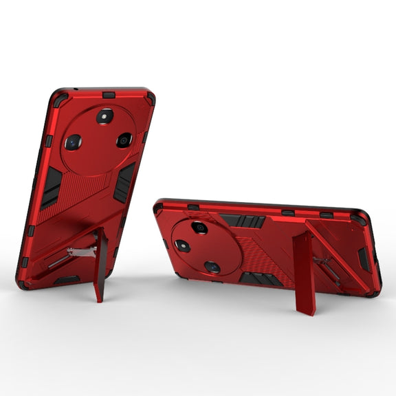 For Honor X50 5G Global / X9B Punk Armor 2 in 1 PC + TPU Phone Case with Holder(Red)