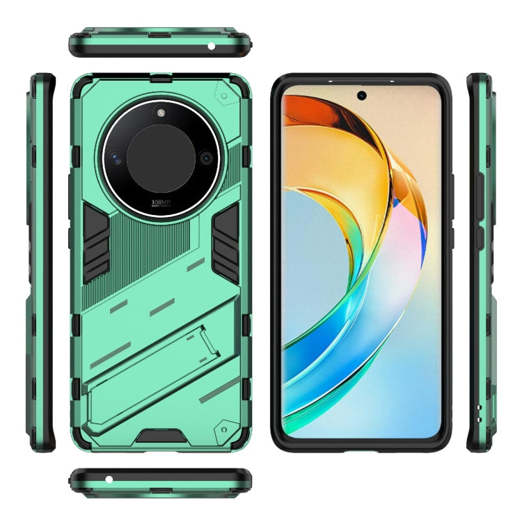 For Honor X50 5G Global / X9B Punk Armor 2 in 1 PC + TPU Phone Case with Holder(Green)