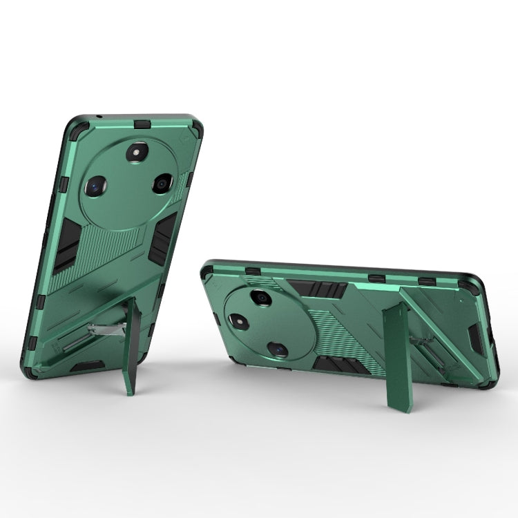 For Honor X50 5G Global / X9B Punk Armor 2 in 1 PC + TPU Phone Case with Holder(Green)