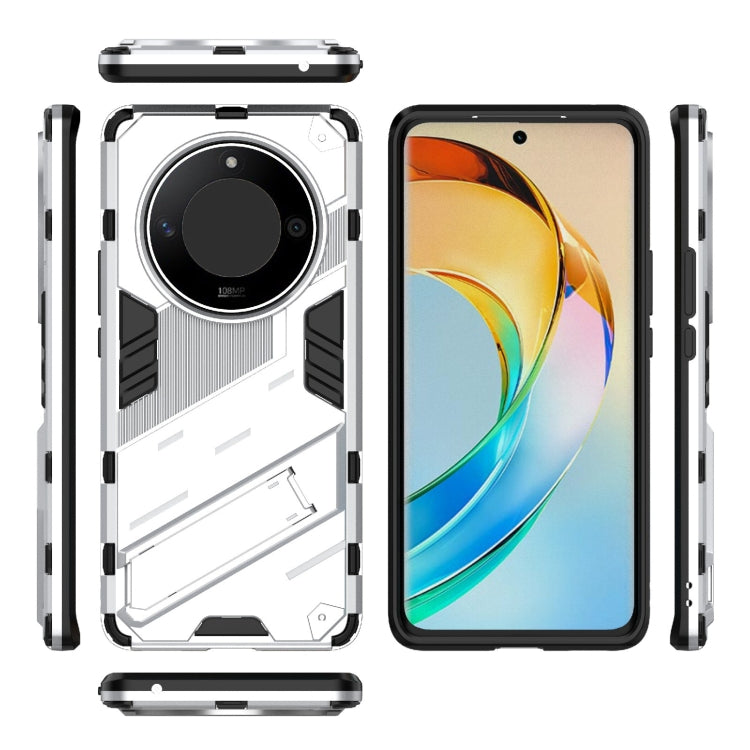 For Honor X50 5G Global / X9B Punk Armor 2 in 1 PC + TPU Phone Case with Holder(White)