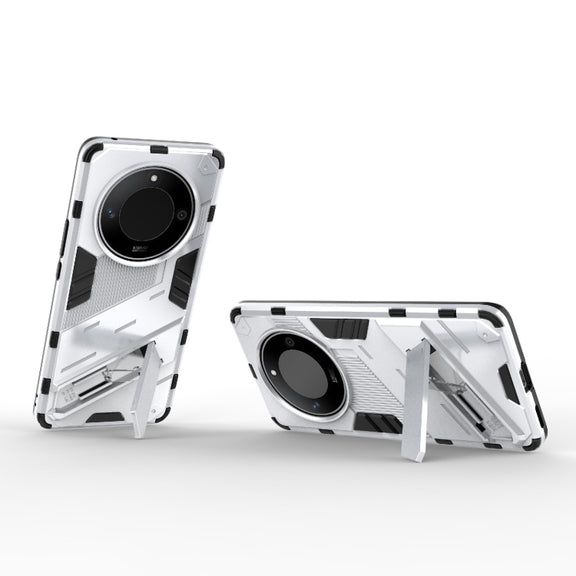 For Honor X50 5G Global / X9B Punk Armor 2 in 1 PC + TPU Phone Case with Holder(White)