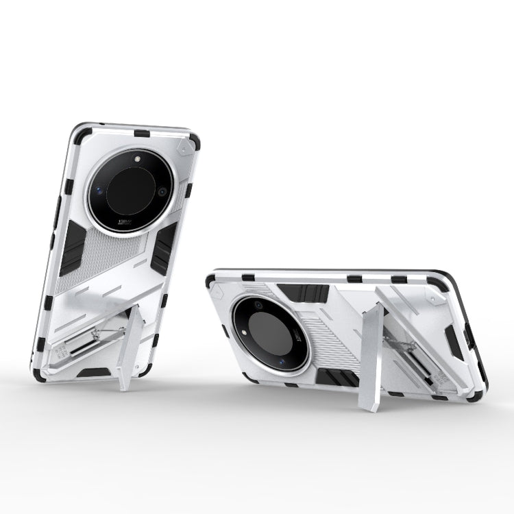 For Honor X50 5G Global / X9B Punk Armor 2 in 1 PC + TPU Phone Case with Holder(White)