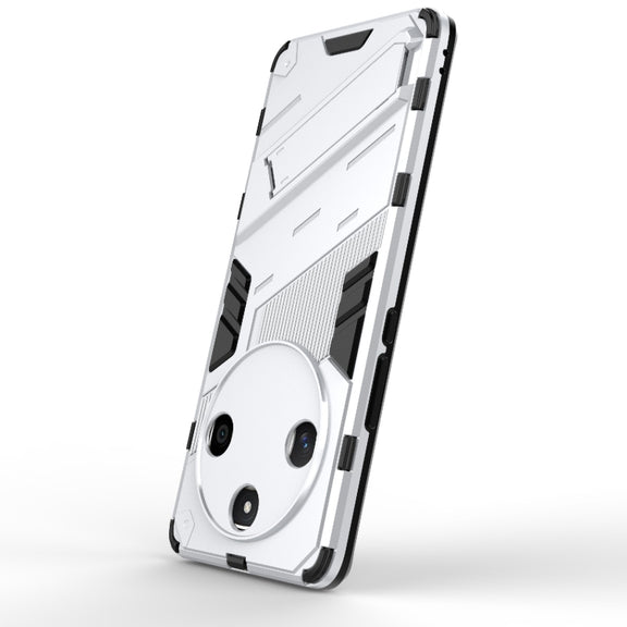 For Honor X50 5G Global / X9B Punk Armor 2 in 1 PC + TPU Phone Case with Holder(White)