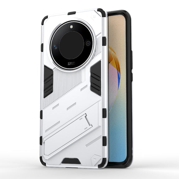 For Honor X50 5G Global / X9B Punk Armor 2 in 1 PC + TPU Phone Case with Holder(White)
