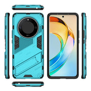 For Honor X50 5G Global / X9B Punk Armor 2 in 1 PC + TPU Phone Case with Holder(Blue)